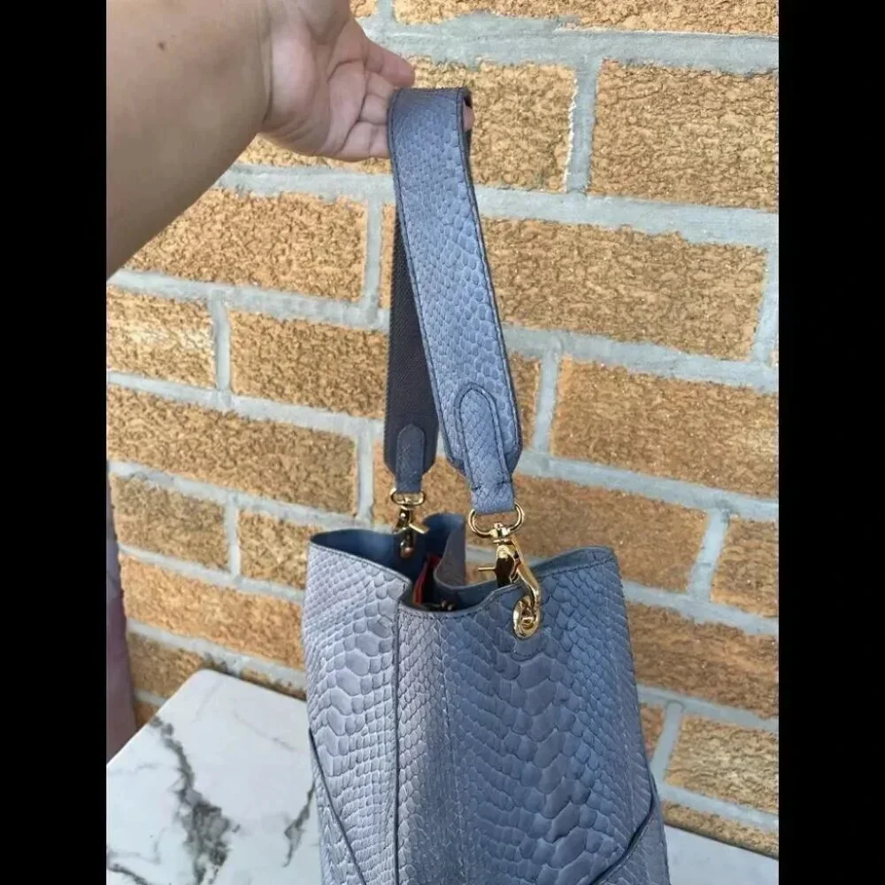 Byron New York Genuine Python LeatherBucketHandbag - Picture 7 of 16